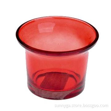 3oz Colored Glass Candle Holder with 62mm Top Diameter, Various Sizes are Available